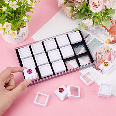 15Pcs Mini Square Acrylic Glass Window Boxes Sets CON-WH0088-43B-1