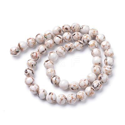 Assembled Synthetic Turquoise and Shell Beads Strands G-S212-4mm-02-1