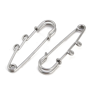 304 Stainless Steel Safety Pins Brooch Findings STAS-K252-05A-P-1