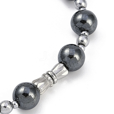 Synthetic Non-magnetic Hematite Beaded Stretch Bracelets for Women Men BJEW-F480-02C-1