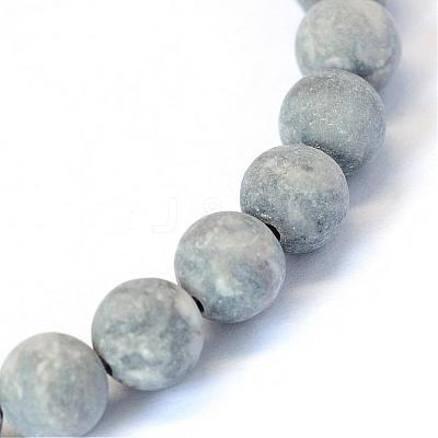 Frosted Natural Polychrome Jasper/Picasso Stone/Picasso Jasper Beads Strands G-E334-4mm-24-1