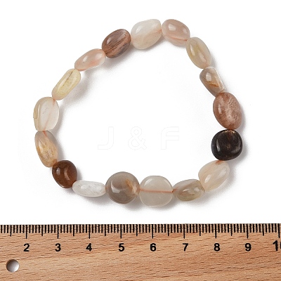 Natural Multi-Moonstone Stretch Beaded Bracelets BJEW-K213-C14-1