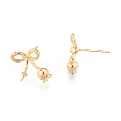 Brass Stud Earring Findings KK-N216-538-1