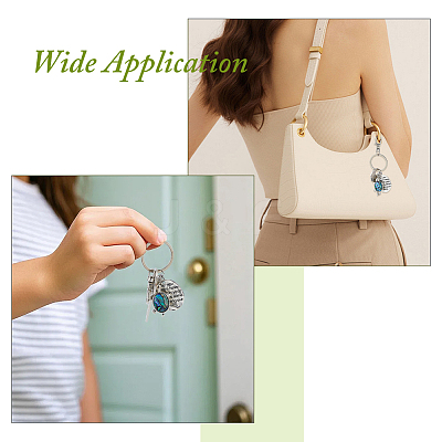 4Pcs Shell & Imitated Pearl Acrylic & Alloy Pendants KEYC-FH00103-1