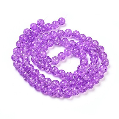Spray Painted Crackle Glass Beads Strands CCG-Q001-10mm-12-1