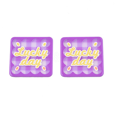 Transparent Printed Acrylic Cabochons TACR-N016-18-1