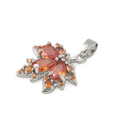 Brass Micro Pave Cubic Zirconia Pendants KK-H076-04P-1