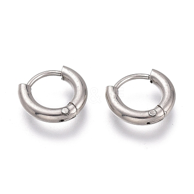 Tarnish Resistant 201 Stainless Steel Huggie Hoop Earrings EJEW-L256-05L-P-1