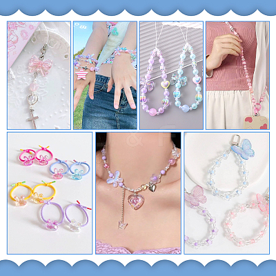 240Pcs 8 Colors Acrylic Beads MACR-PH0001-82-1