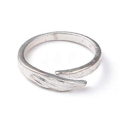 Alloy Wing Open Cuff Ring for Women RJEW-K239-17A-AS-1