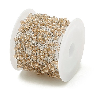 Glass Round Beaded Chains CHS-B003-04G-1