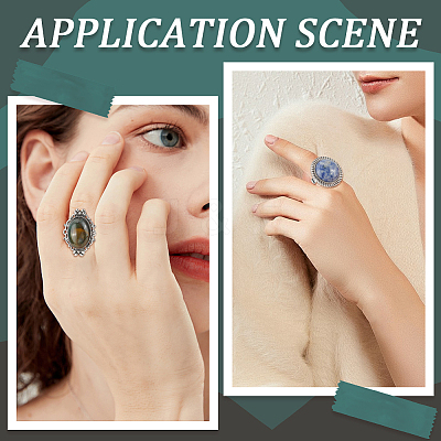 DIY Gemstone Finger Ring Making Kit DIY-SC0022-34-1