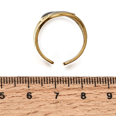 304 Stainless Steel Enamel Cuff Open Rings SA-CBA369F-05G-1