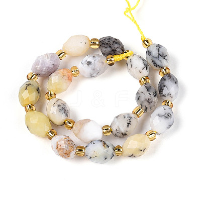 Natural Flower Opal Beads Strands G-N342-53-8x6-14-1