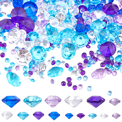 15 Styles Transparent Acrylic Rhinestone Cabochons MACR-SC0001-39-1