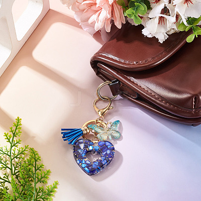 Heart with Butterfly Resin Keychains KEYC-TADJ0001-01E-1