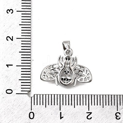 Brass Micro Pave Cubic Zirconia Pendants KK-P336-16B-P-1