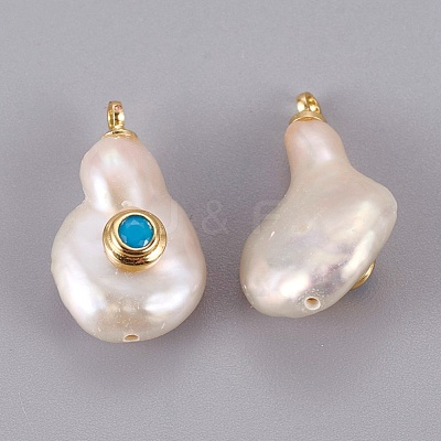 Natural Cultured Freshwater Pearl Pendants PEAR-F008-31G-04-1