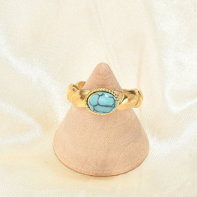 Natural Turquoise Finger Rings LS-RJEW-Q006-01G-G-1