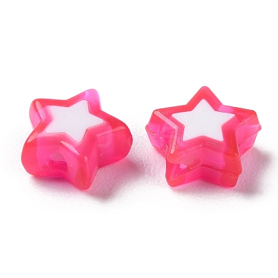 Star Acrylic Beads TACR-C001-02G-1