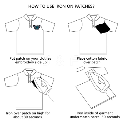 Computerized Embroidery Cloth Iron On/Sew On Patches AJEW-S076-014-1