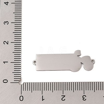304 Stainless Steel Light Sky Blue Enamel Vehicle Connector Charms STAS-P377-13P-B-1