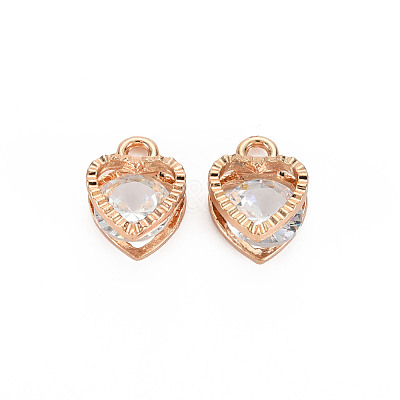 Heart Alloy Charms ZIRC-R007-043A-03KC-1