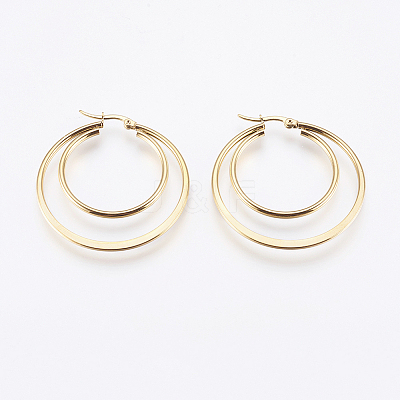 201 Stainless Steel Hoop Earrings LS-EJEW-I213-B-02G-1