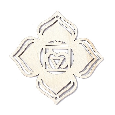 DIY Unfinished Bohemian Meditation Energy Symbol Wood Pendant Decoration Kits LS-DIY-B060-03-1