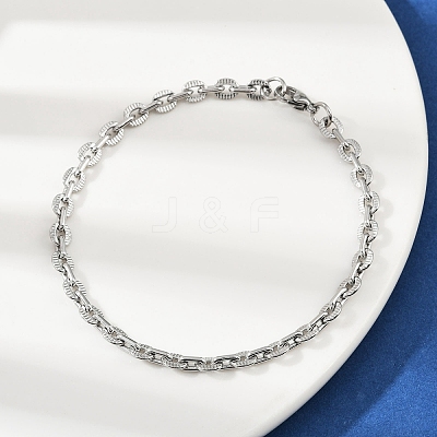 201 Stainless Steel Cuba Style Chian Bracelet for Men BJEW-B138-06P-03-1