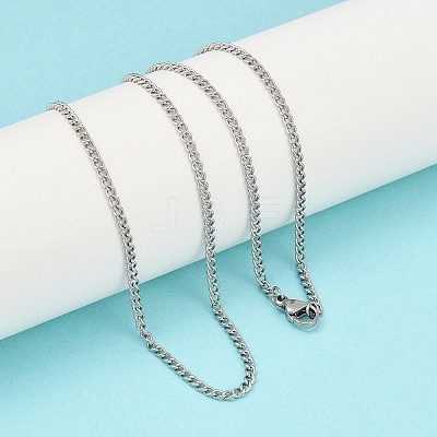 Tarnish Resistant Women's 304 Stainless Steel Twisted Chain Necklaces STAS-O037-58P-1