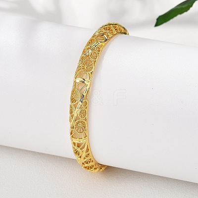 Brass Bangles for Women BJEW-D313-03G-1