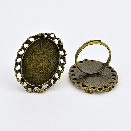 Vintage Adjustable Brass Ring Components MAK-J007-53AB-NF-1