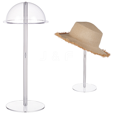 Half Round Shaped Acrylic Hat Display Stands for Hat Wig ODIS-WH0086-096-1