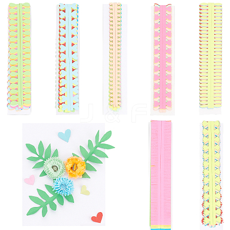 Globleland 126Pcs 7 Bags 7 Style Quilling Paper Strips DIY-GL0007-03-1