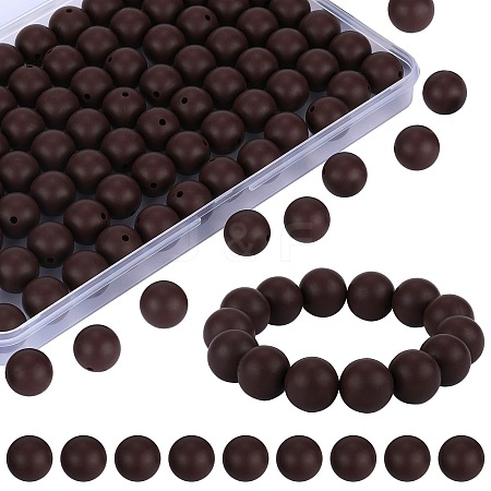 80Pcs Round Silicone Focal Beads SIL-SZ0001-24-13-1