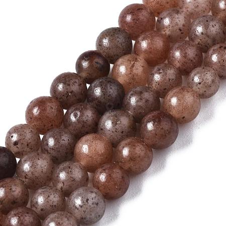 Natural Purple Aventurine Round Bead Strands G-E334-4mm-21-1