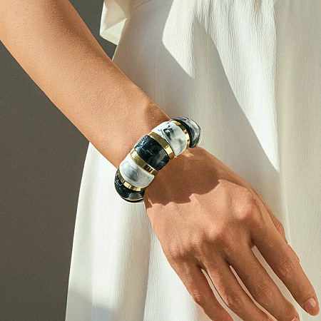 Acrylic Bead Bangles for Women FS-WG59988-17-1