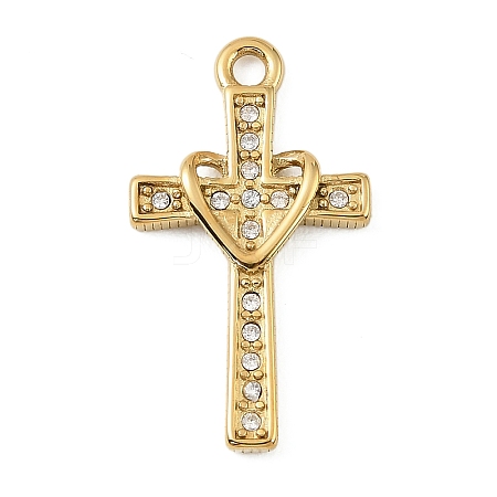 304 Stainless Steel Rhinestone Pendants STAS-P430-01C-G01-1