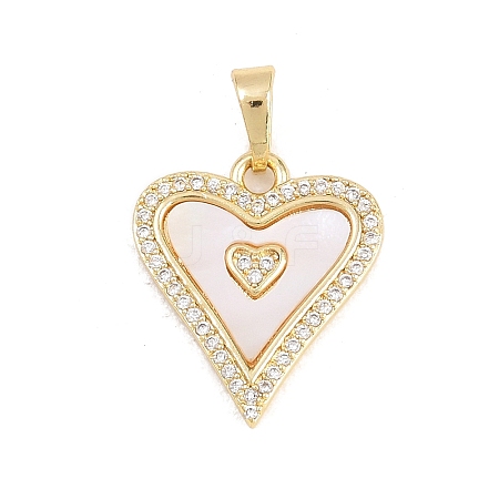 Valentine's Day Brass Micro Pave Clear Cubic Zirconia Pendants KK-H273-39G-01-1