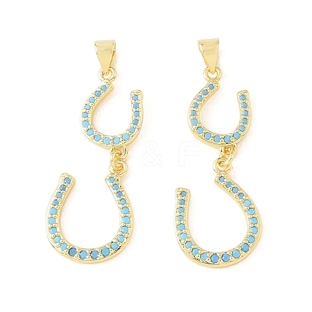 Brass Micro Pave Sky Blue Cubic Zirconia Pendants CU-CBA9CBD-12G-1