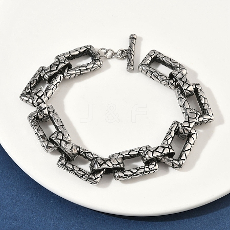 304 Stainless Steel Link Chain Bracelets for Men Women BJEW-D385-05AS-1
