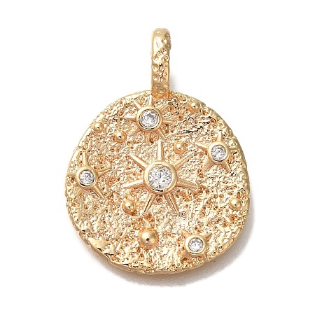 Brass Micro Pave Cubic Zirconia Pendants KK-U038-15G-1