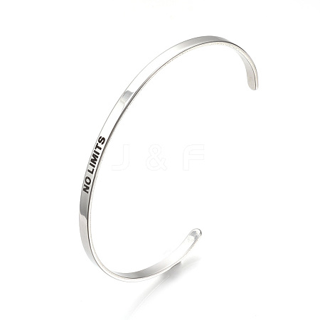 Tarnish Resistant 201 Stainless Steel Cuff Bangles BJEW-Q685-07-1