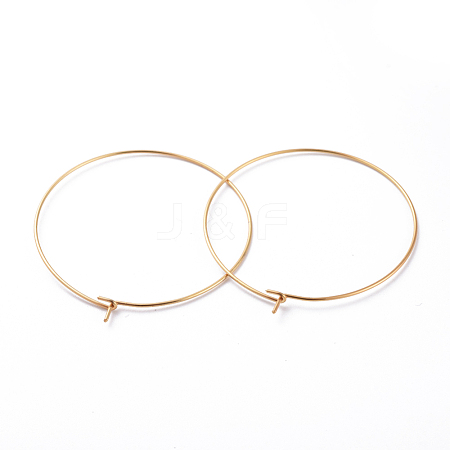 316 Surgical Stainless Steel Hoop Earring Findings STAS-J025-01F-G-1