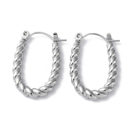 Non-Tarnish 304 Stainless Steel Twist Hoop Earrings STAS-Z052-09P-1