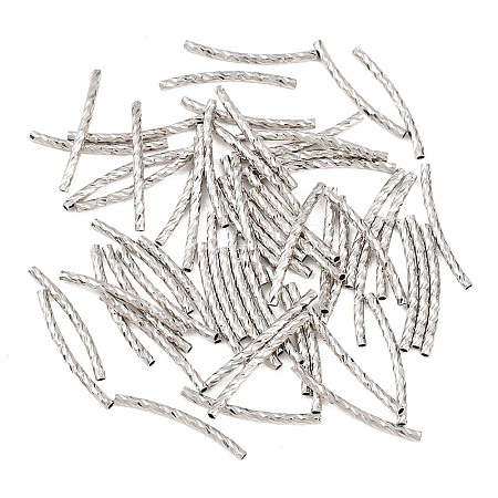 Brass Texture Curved Tube Beads KK-H250-01B-P-1