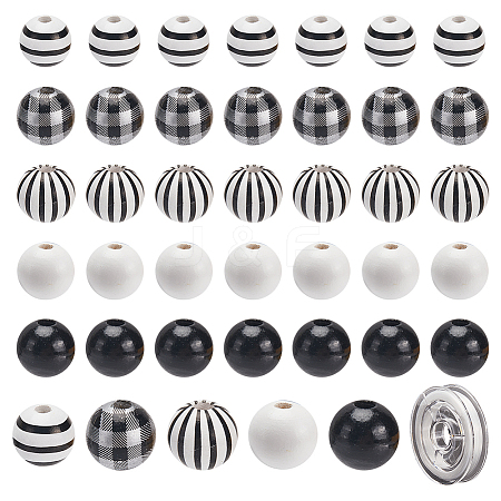 DIY Round Wooden Beads Bracelets Jewelry Making Kits DIY-SP0001-45A-1