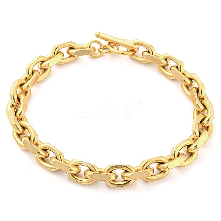 Ion Plating(IP) 304 Stainless Steel Cable Chain Bracelets BJEW-L631-27G-1