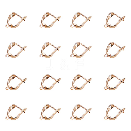 Brass Hoop Earring Findings with Latch Back Closure KK-L148-07-1